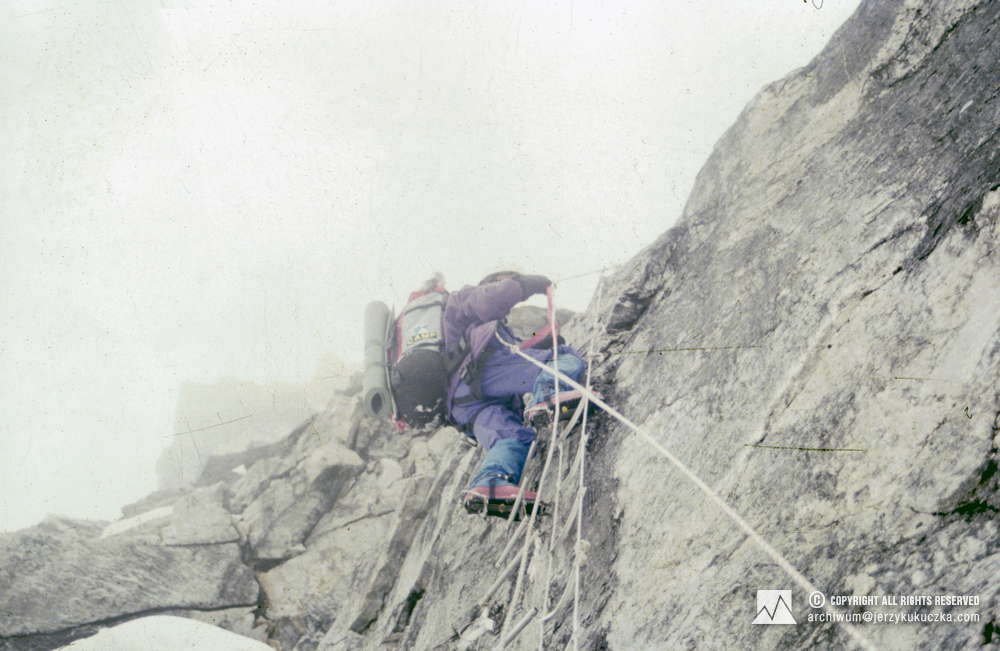 Ryszard Pawłowski w ścianie Lhotse.