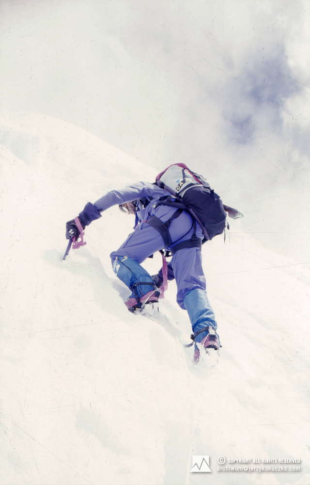 Ryszard Pawłowski w ścianie Lhotse.