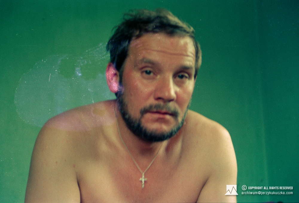 Jerzy Kukuczka w hotelu w Katmandu.