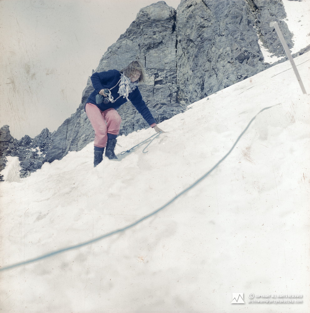 Christine de Colombel w obozie na stoku K2.