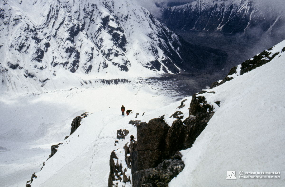 Uczestnicy wyprawy na stoku Nanga Parbat.