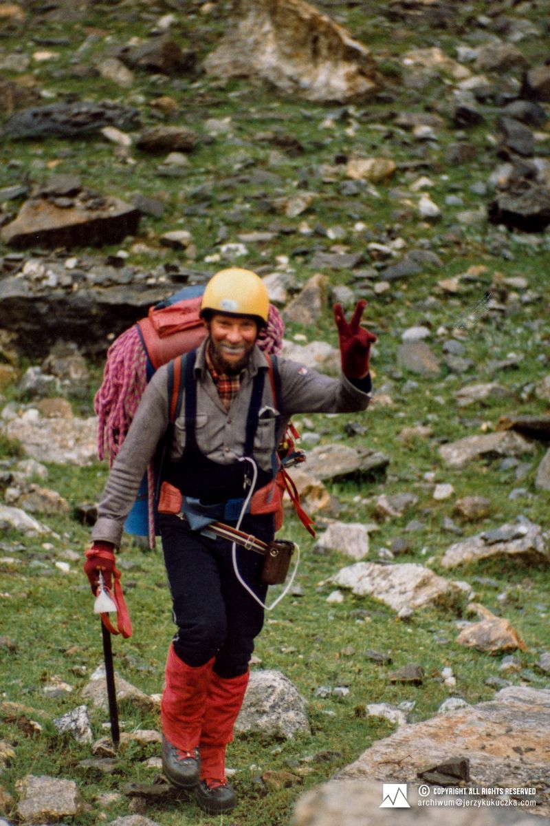 Jerzy Kukuczka po zejściu z Nanga Parbat.