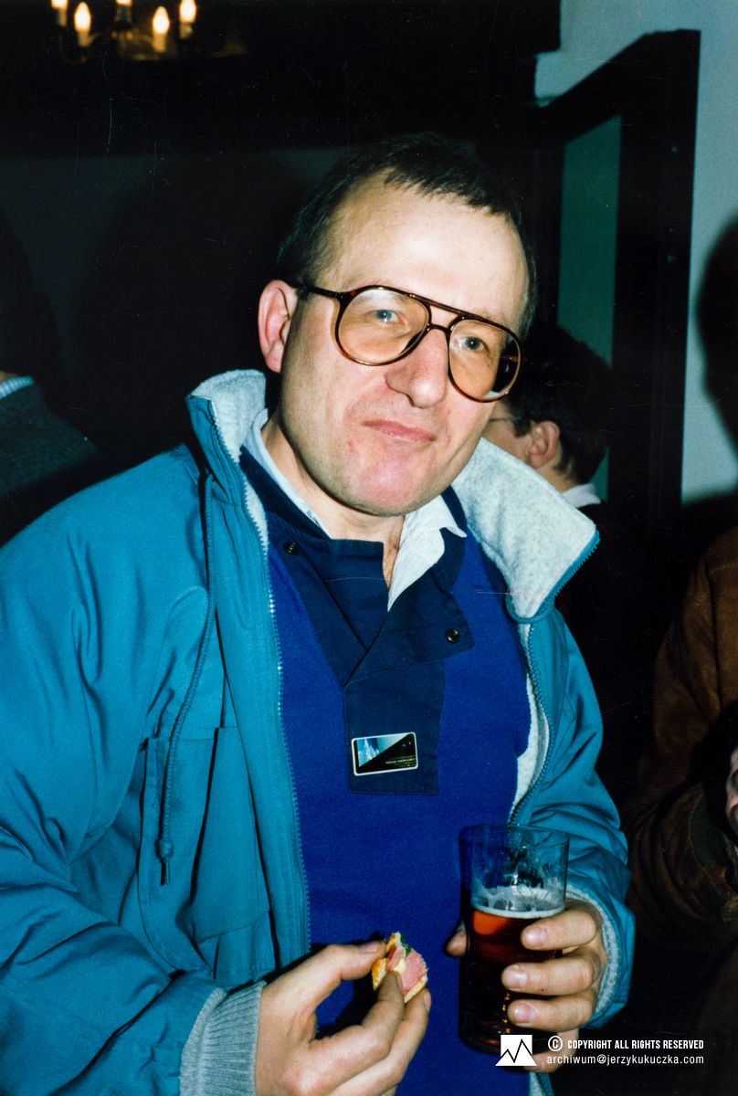 Edward Westerlund na Przeglądzie Filmów Górskich w Katowicach. Luty 1988.