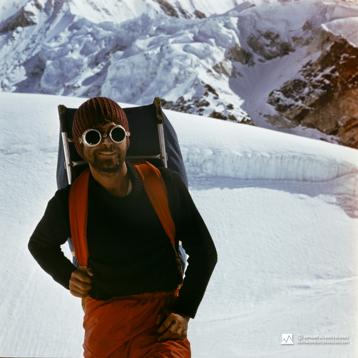 Jacek Gronczewski na stoku Makalu.