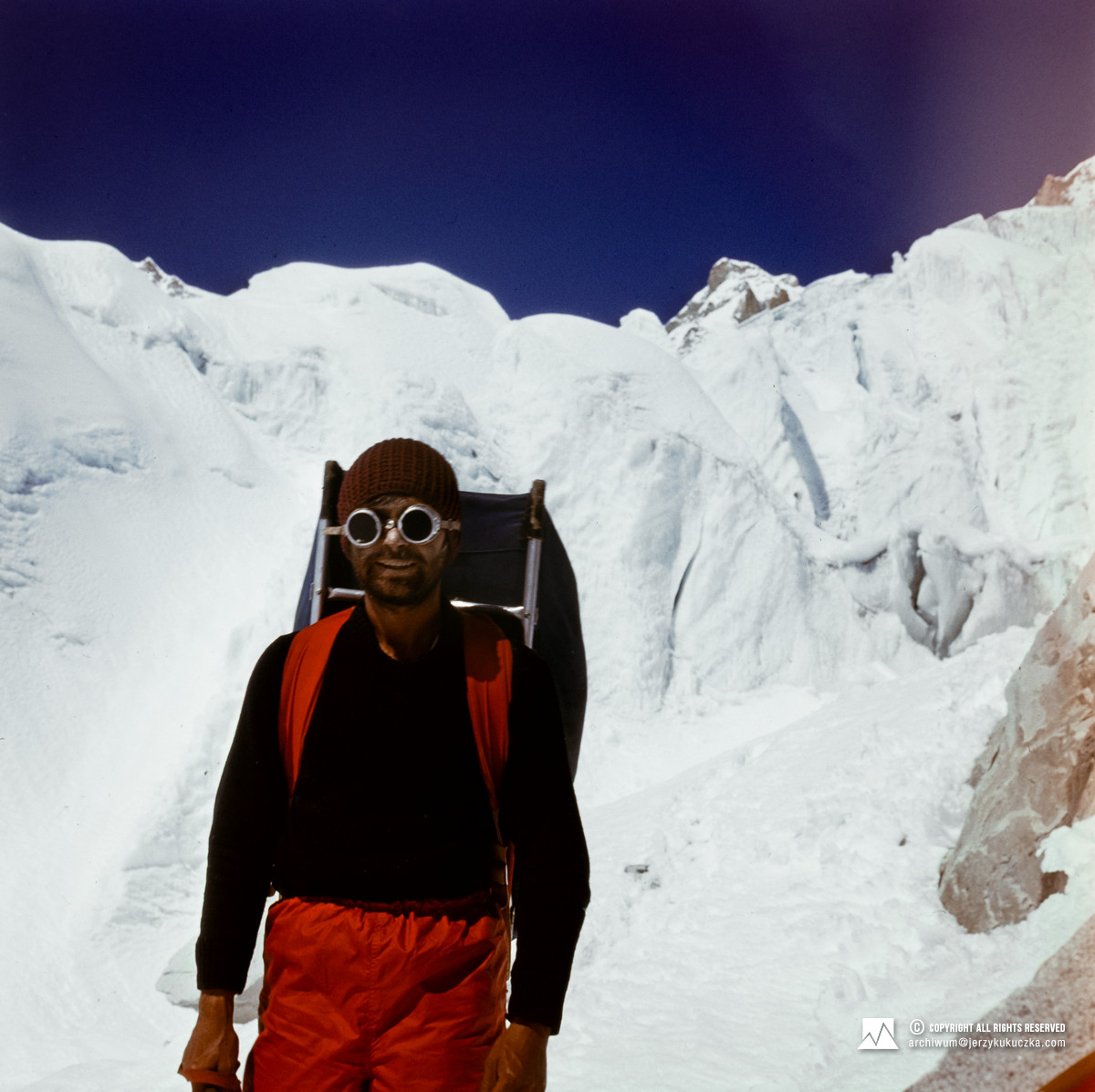 Jacek Gronczewski na stoku Makalu.