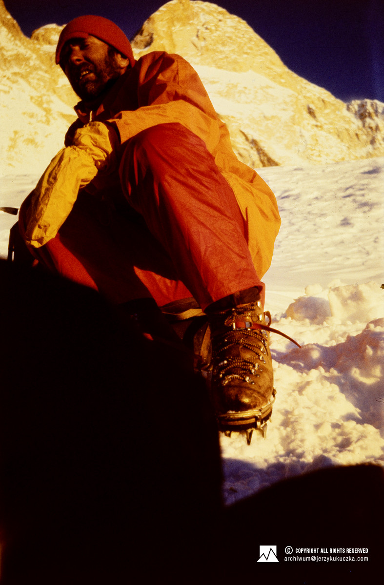 Janusz Kurczab w obozie III (7000 m n.p.m.).