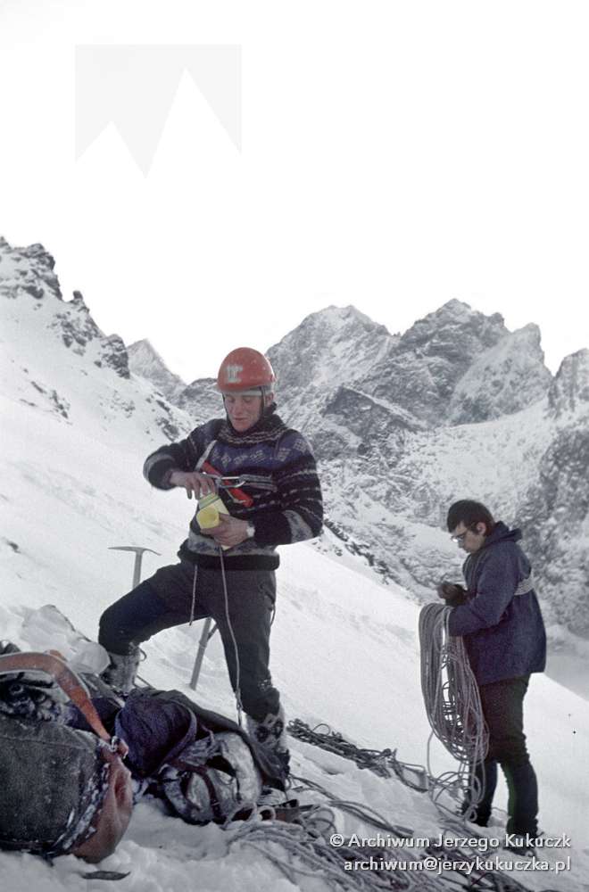 Jerzy Kukuczka podczas wspinaczki w Tatrach