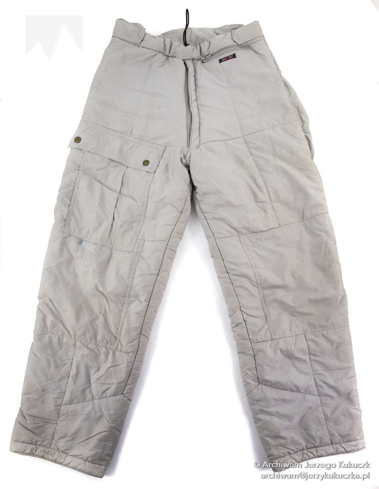 Spodnie ocieplane Jerzego Kukuczki używane w czasie wypraw w góry