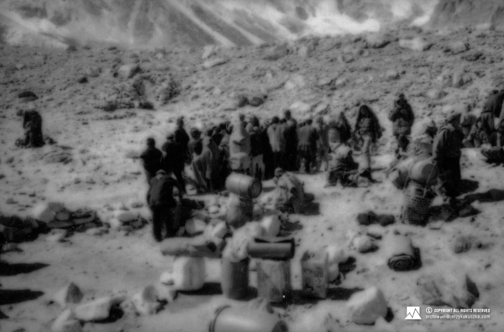 Porters at the base camp.