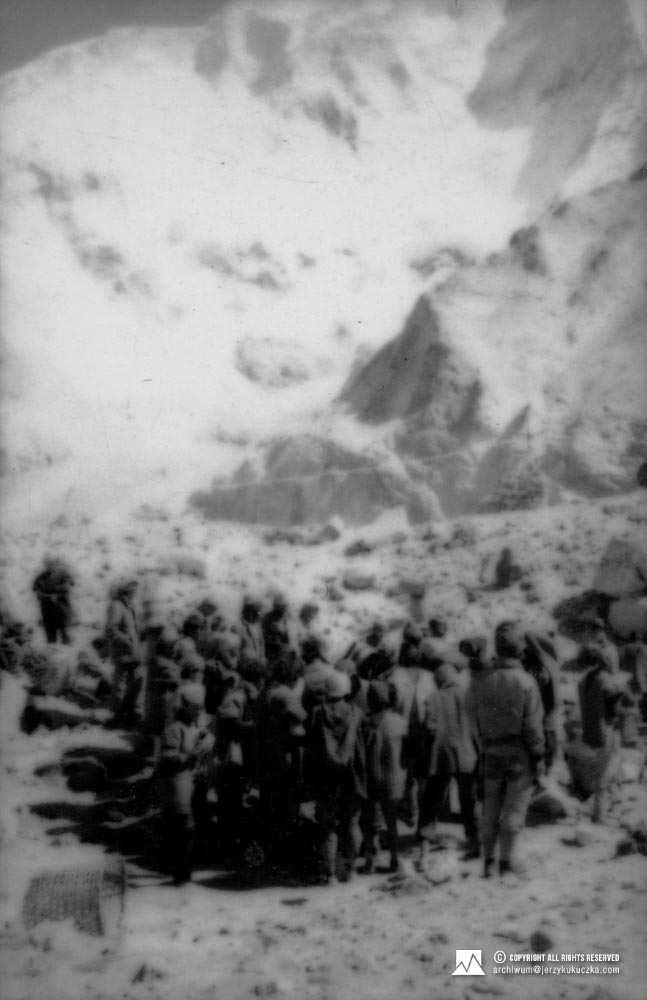 Porters at the base camp.