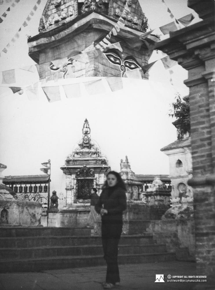Cecylia Kukuczka w Katmandu.