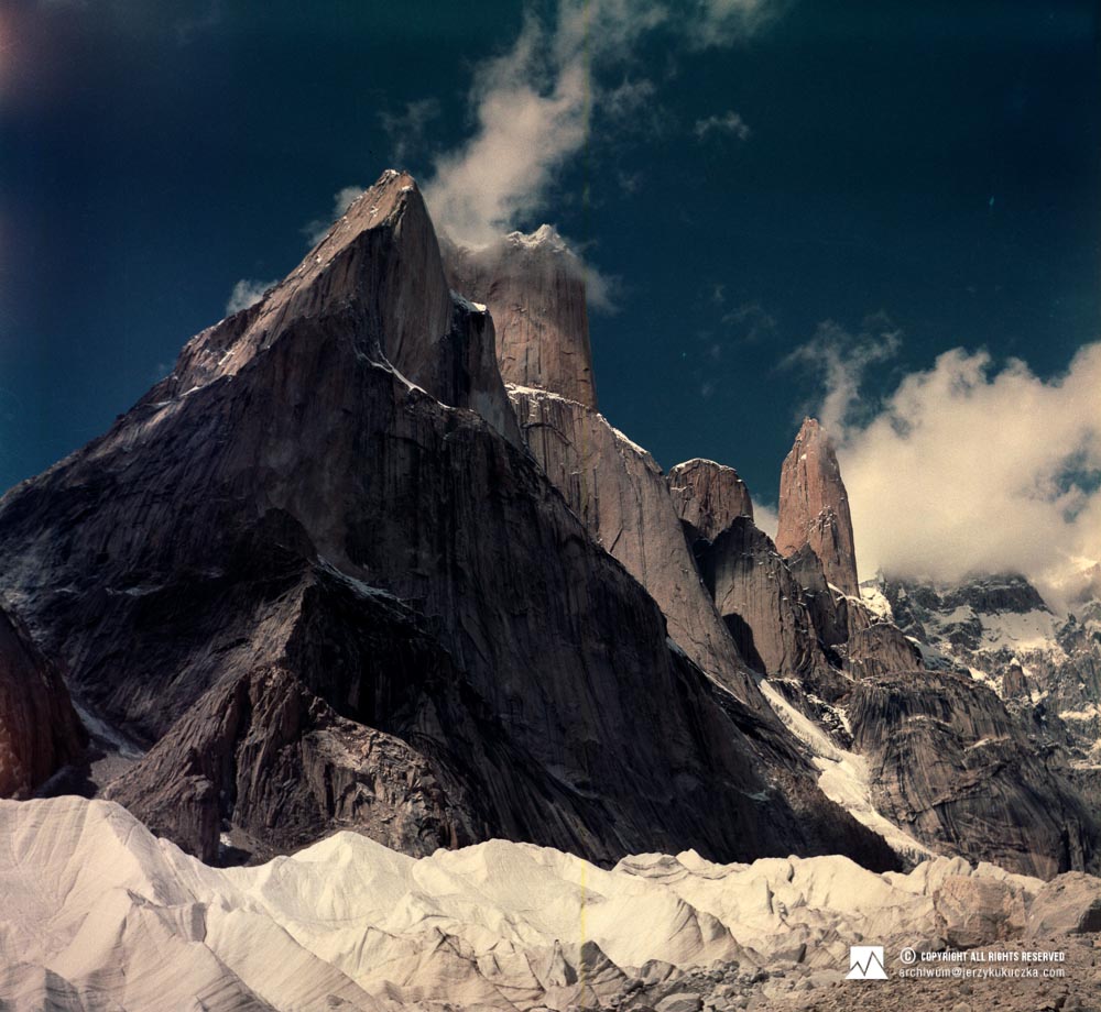 Great Trango Tower (6130 m above sea level) in the Trango Towers group.