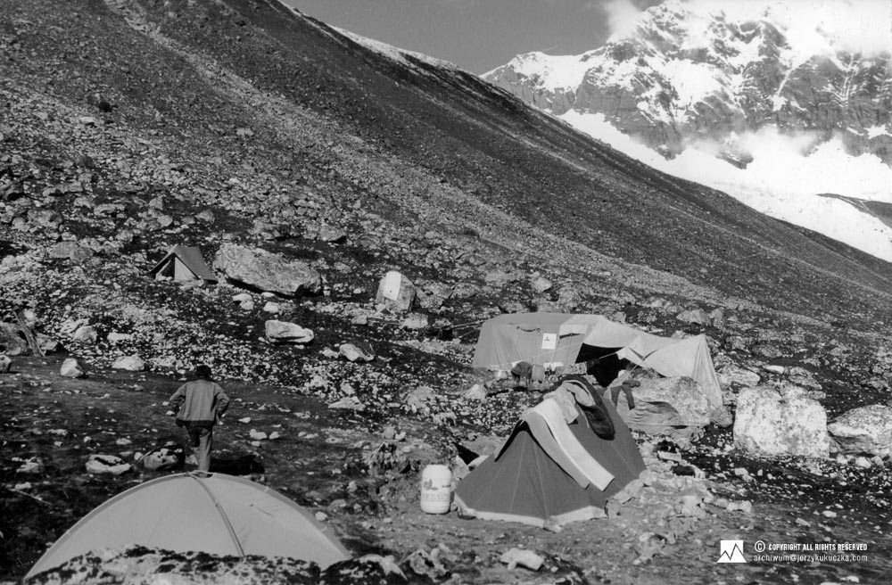 The base at Manaslu. The person in the photo is unidentified.