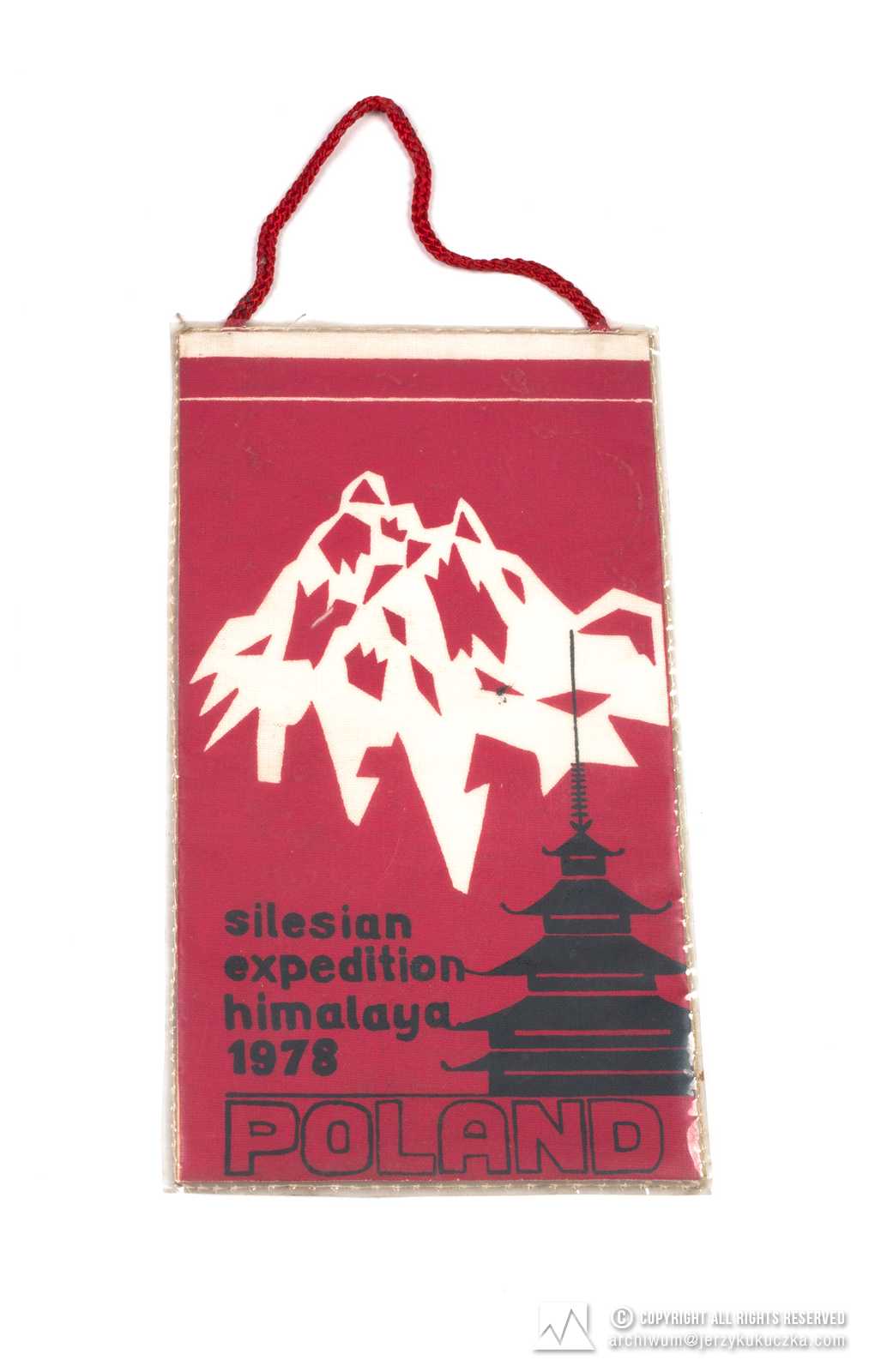 proporczyk Silesian Expedition Himalaya 1978 [z wyprawy w Himalaje w 1978 r.] prostokątny. 1978.