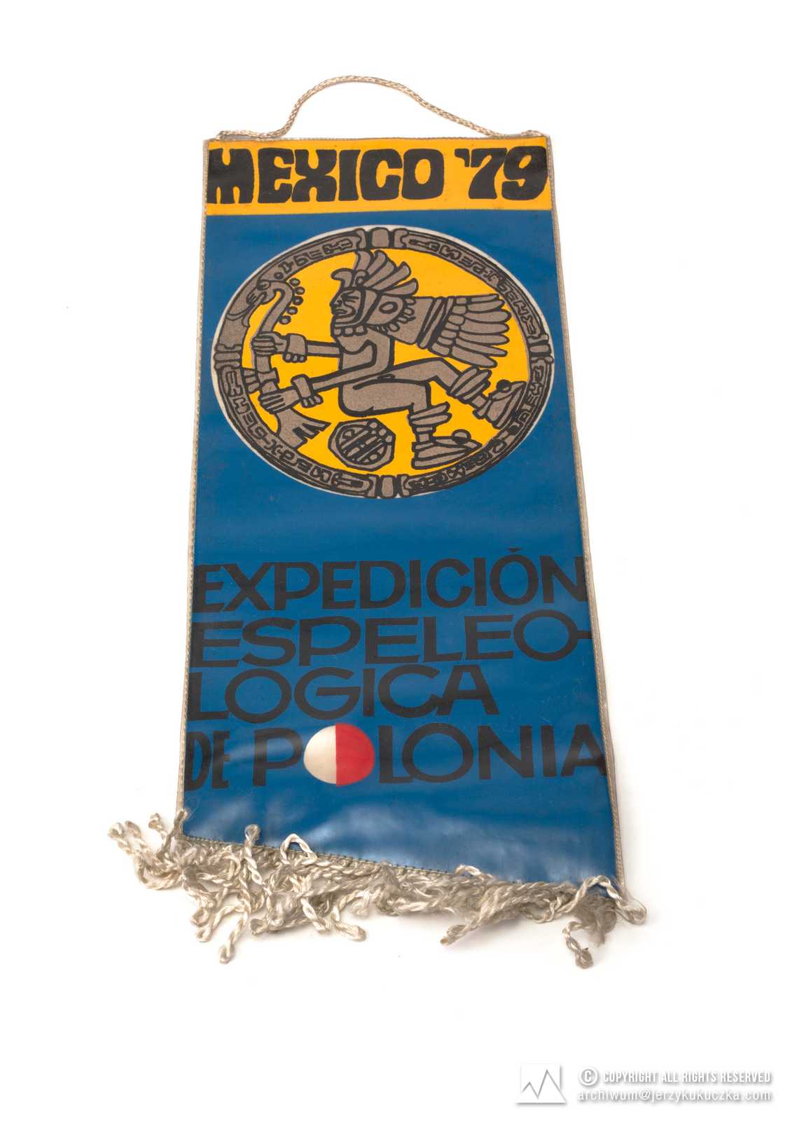 proporczyk Expedicion Espeleologica de Polonia [wyprawa speleologiczna do Meksyku w 1979 r.] prostokątny 1979.