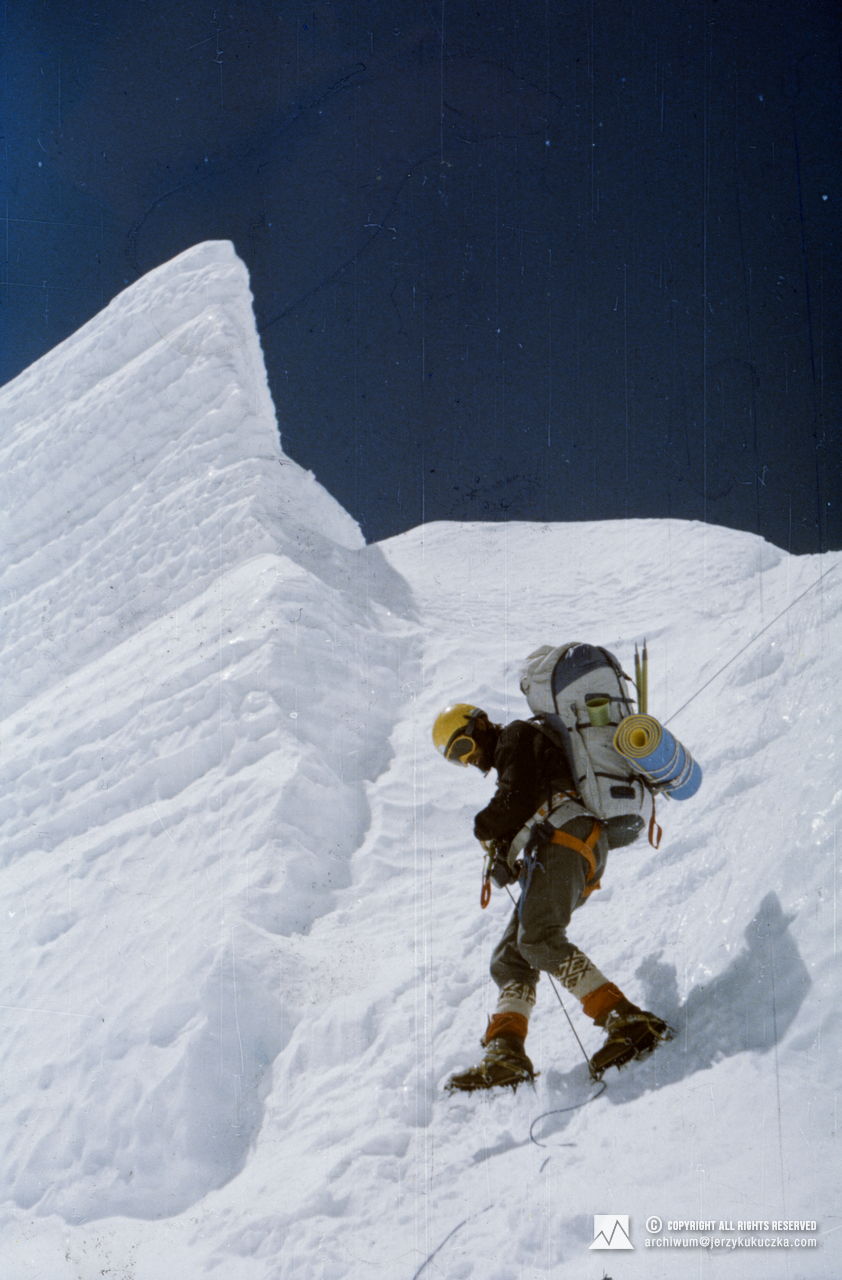 Zygmunt Andrzej Heinrich while climbing in the Khumbu Icefall.