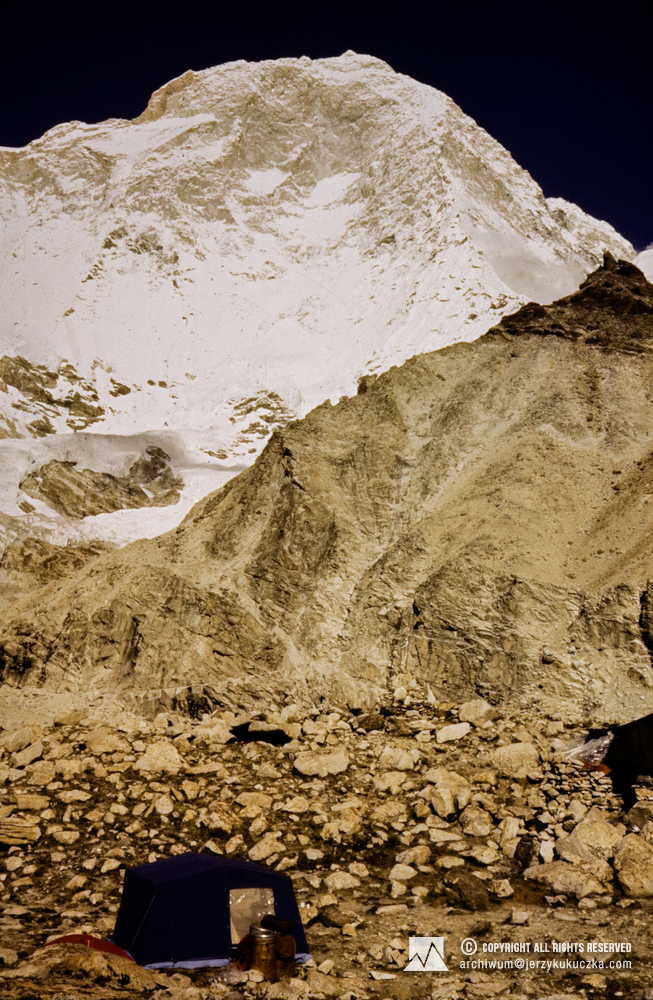 Makalu west wall seen from the base camp.