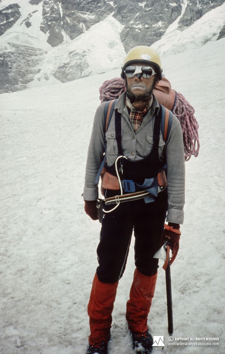 Jerzy Kukuczka on the slope of Nanga Parbat.