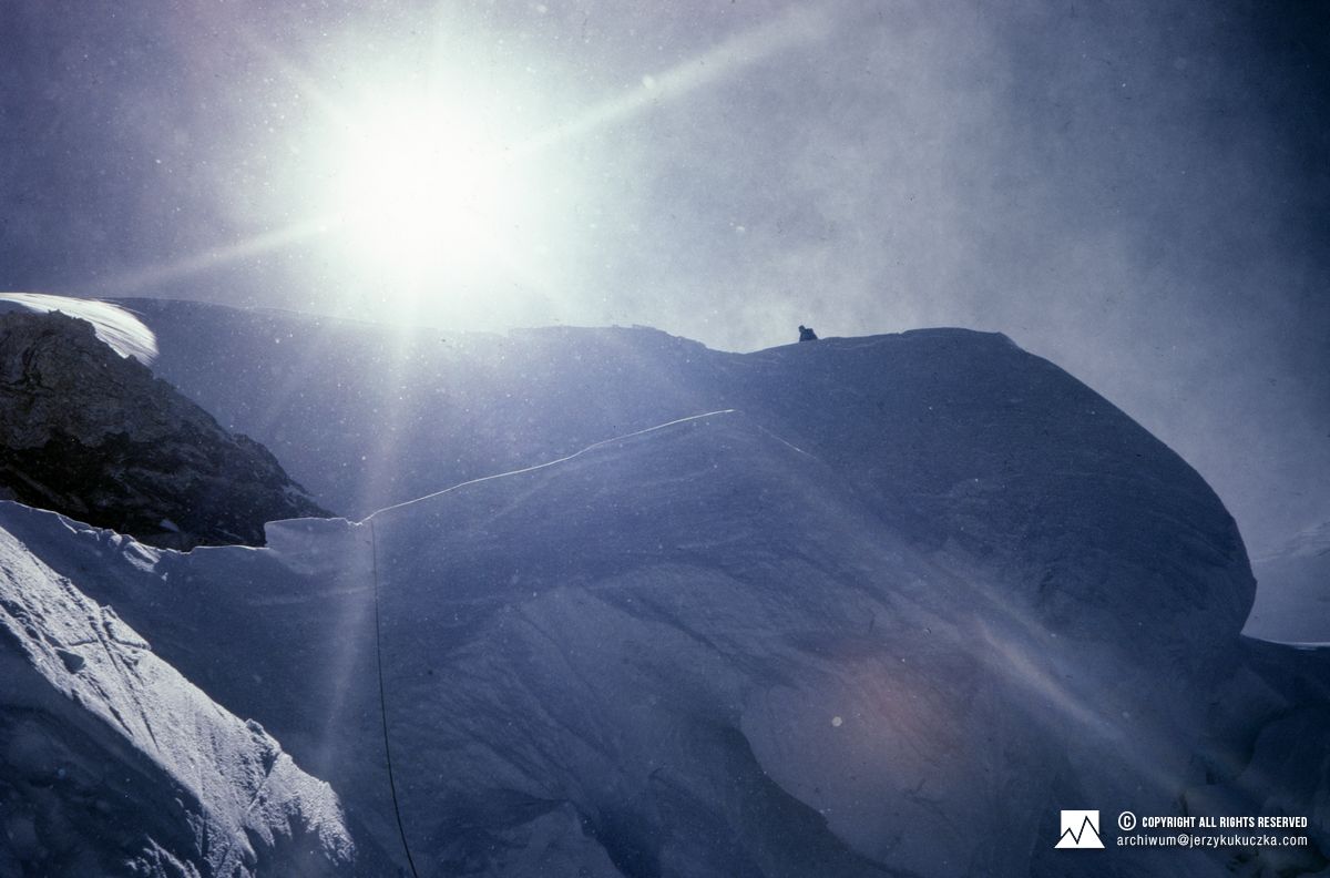 Carlos Carsolio during his descent from the top of Nanga Parbat.