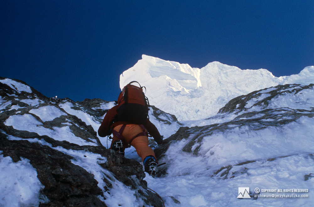 Tadeusz Piotrowski while climbing K2.