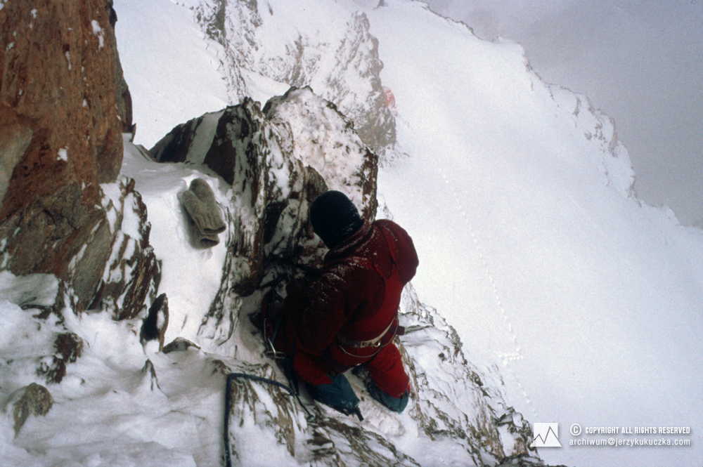 Tadeusz Piotrowski in the K2 wall.