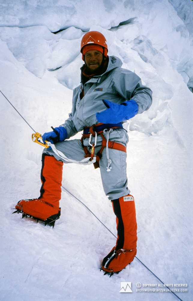 Jerzy Kukuczka on the Annapurna slope.
