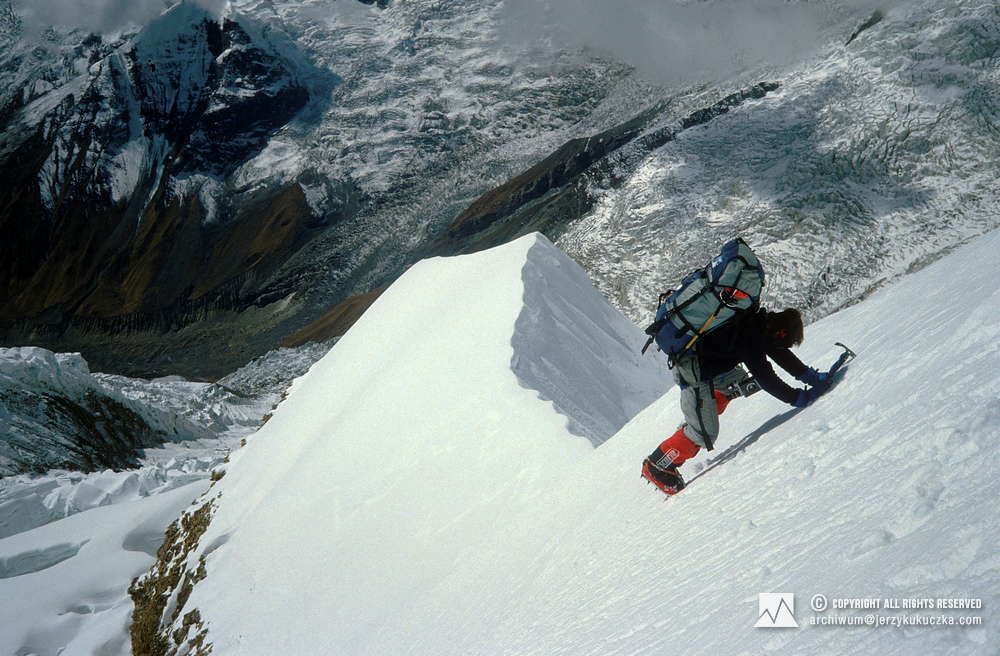 Ryszard Warecki on the Annapurna ridge.