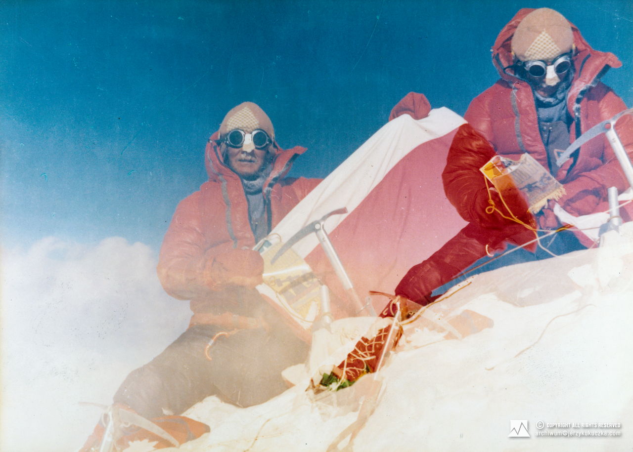 Jerzy Kukuczka on the top of Mount Everest (8,848 m above sea level) - May 19, 1980.