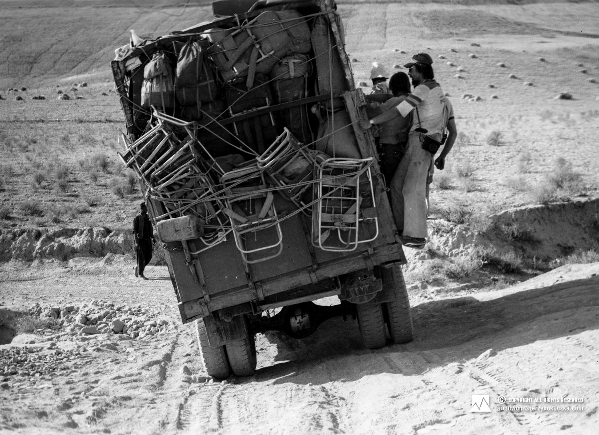 Expedition participants on the truck.