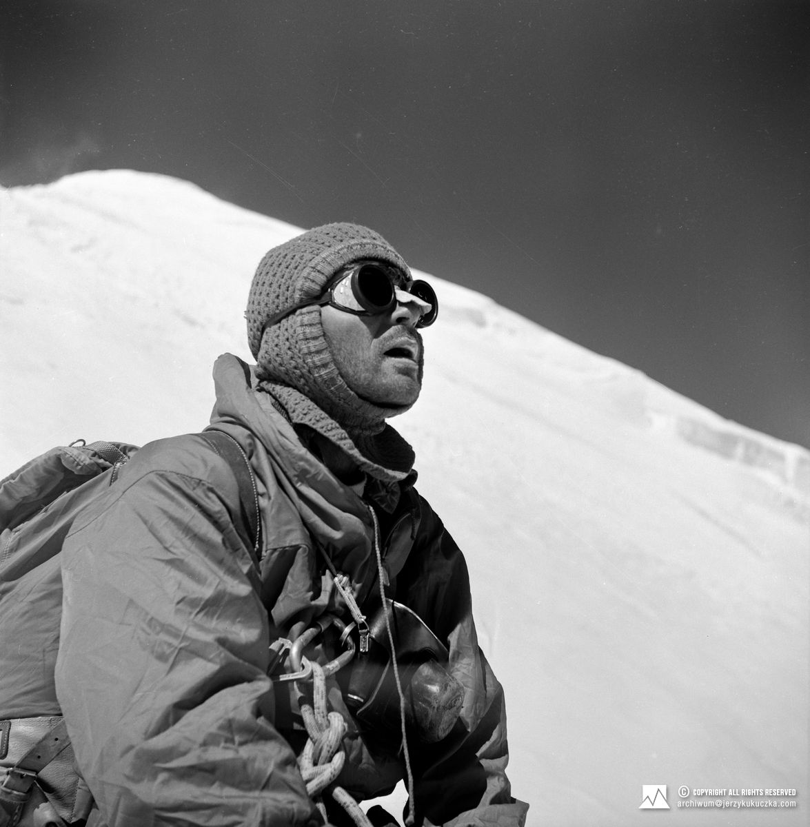 Michał Wroczyński near the summit of Tirich Mir East.