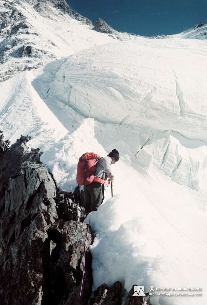 Wojciech Kurtyka while climbing K2.