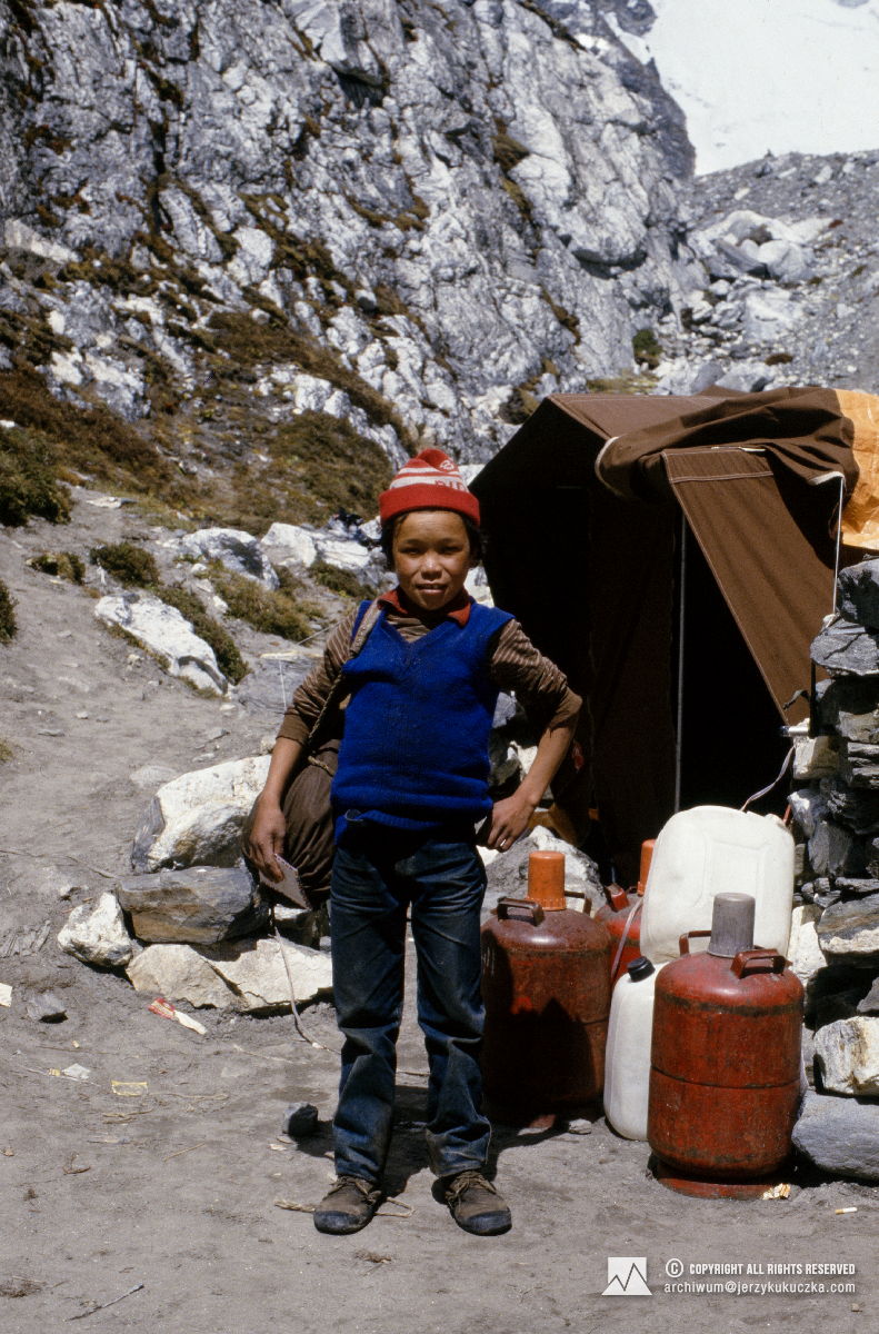 Nepalese child in the base.