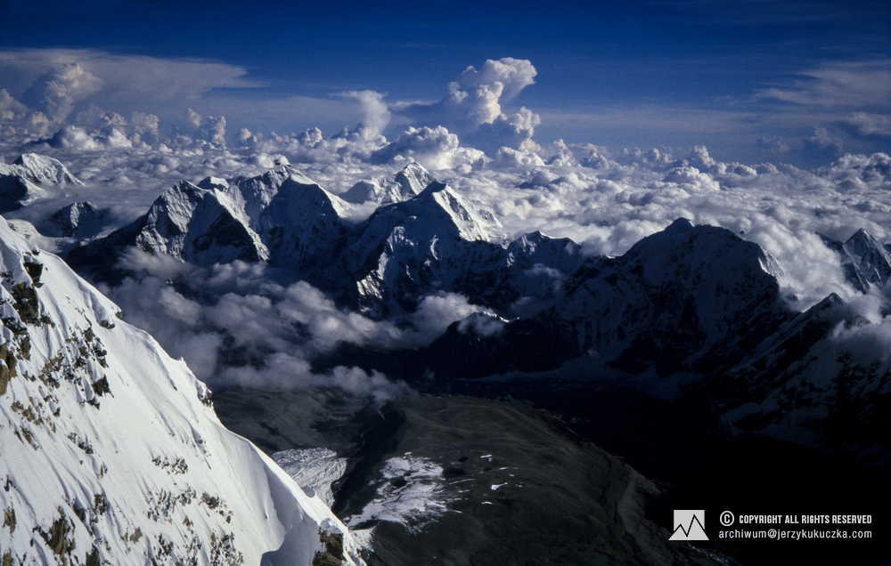 Himalayan panorama from the top of Shisha Pangma.