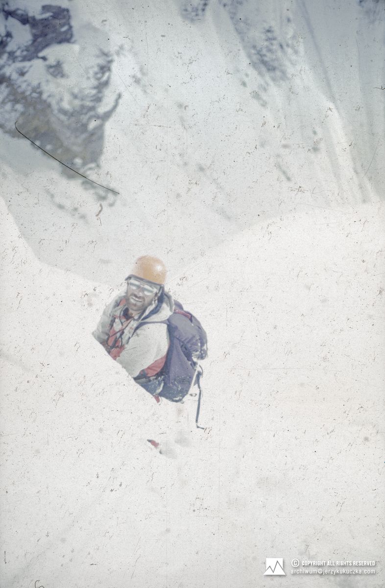 Sławomir Łobodziński during the descent from Nanga Parbat.