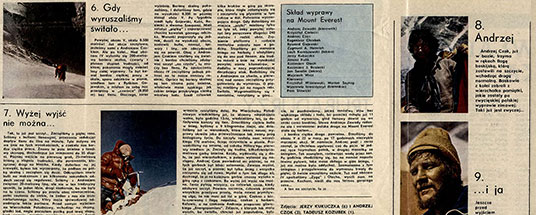 Artykuł “...Filarem Południowym”, opisujący przebieg wyprawy. Trybuna Robotnicza nr 117/1980.