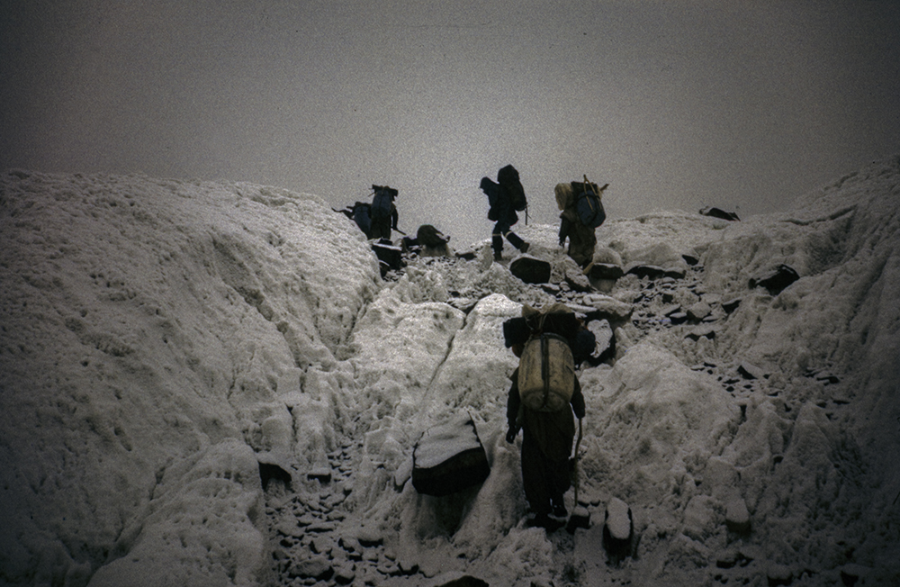 Porters on their way to the basecamp.