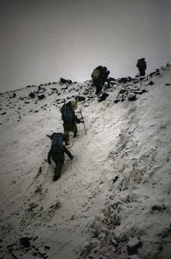 Porters on their way to the basecamp.